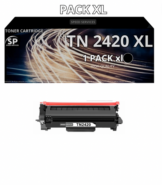 Toner TN2420XL TN 2420 XL compatible pour BROTHER Noir x 1 - SPEED SERVICES HL-L2350DW L2310D L2357DW L2375DW L2370DN, Brother MFC-L2710DN L2710DW L2730DW L2750DW et Brother DCP-L2510D L2530DW L2537DW L2550DN