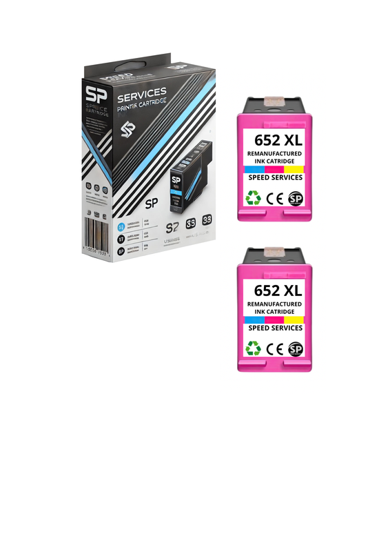 Cartouche 652 XL 652XL compatible pour HP Multicouleur  x 2 - SPEED SERVICES Deskjet Ink Advantage 1115, Deskjet Ink Advantage 2135, Deskjet Ink Advantage 3600, Deskjet Ink Advantage 3635, Deskjet Ink Advantage 3636, Deskjet Ink Advantage 3638, Deskjet I