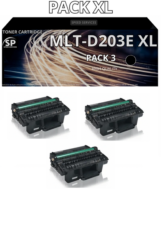 Toner MLT-D203E XL D203E XL compatible pour Samsung Noir x 3 - SPEED SERVICES Samsung ProXpress M 3820 D|Samsung ProXpress M 3870 FD|Samsung ProXpress M 3870 FW|Samsung ProXpress M 4020 ND|Samsung ProXpress M 4020 NX|Samsung ProXpress M 4070 FR|Samsung P