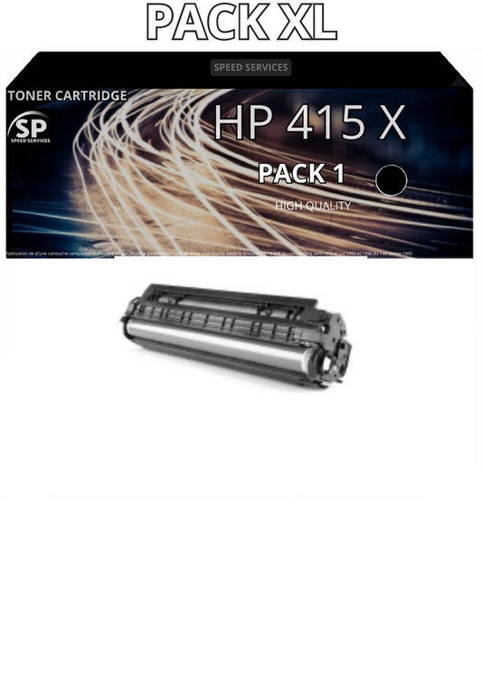 Toner 415X W2030X compatible pour HP Noir x 1 - SPEED SERVICES HP Color LaserJet Enterprise M 455 dn|HP Color LaserJet Enterprise MFP M 480 f|HP Color LaserJet Managed E 45028 dn|Hp Color Laserjet Managed E 47528 F|HP Color LaserJet Pro M 470 Series|HP C