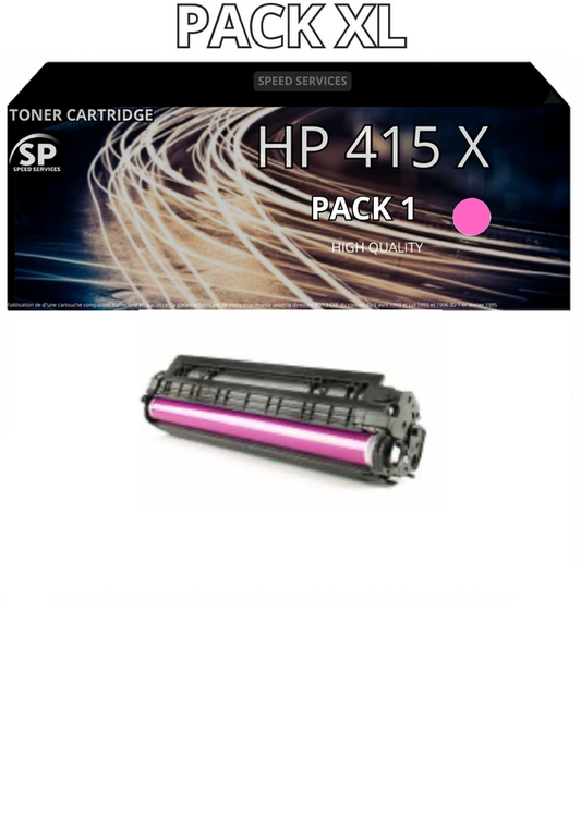 Toner 415X W2033X compatible pour HP MAGENTA x 1 - SPEED SERVICES HP Color LaserJet Enterprise M 455 dn|HP Color LaserJet Enterprise MFP M 480 f|HP Color LaserJet Managed E 45028 dn|Hp Color Laserjet Managed E 47528 F|HP Color LaserJet Pro M 470 Series|H