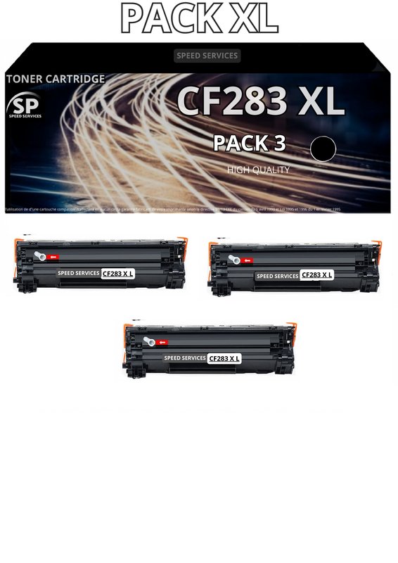 Toner CF283 X L 83X compatible pour CANON Noir x 3 - SPEED SERVICES Canon i-SENSYS LBP-151 dw|Canon i-SENSYS MF 210 Series|Canon i-SENSYS MF 211|Canon i-SENSYS MF 212 w|Canon i-SENSYS MF 216 n|Canon i-SENSYS MF 217 w|Canon i-SENSYS MF 220 Series|Canon i-