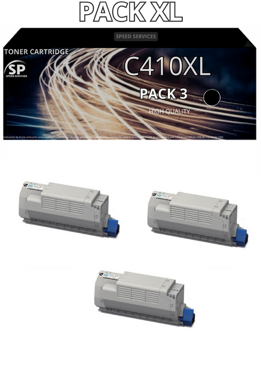 Toner C401 XL C401XL compatible pour OKI Noir x 3 - SPEED SERVICES Oki B 401 D|Oki B 401 DN|Oki MB 441|Oki MB 451|Oki MB 451 dn|Oki MB 451 dnw|Oki MB 451 w