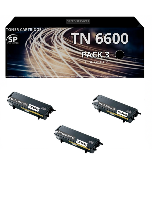 Toner TN 6600 TN6600 compatible pour BROTHER Noir x 3 - SPEED SERVICES Brother DCP-1200|Brother DCP-1400|Brother Fax 8360 P|Brother HL-1030|Brother HL-1200|Brother HL-1200 E|Brother HL-1220|Brother HL-1230|Brother HL-1240|Brother HL-1250|Brother HL-1270|