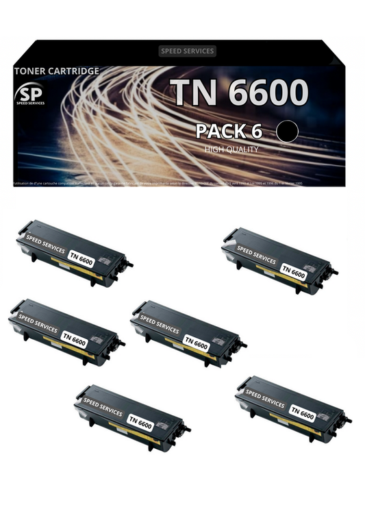 Toner TN 6600 TN6600 compatible pour BROTHER Noir x 6 - SPEED SERVICES Brother DCP-1200|Brother DCP-1400|Brother Fax 8360 P|Brother HL-1030|Brother HL-1200|Brother HL-1200 E|Brother HL-1220|Brother HL-1230|Brother HL-1240|Brother HL-1250|Brother HL-1270|