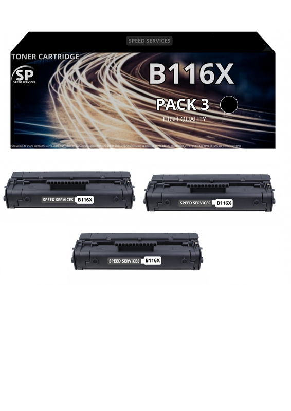 Toner B116X B 116X compatible pour Dell Noir x 3 - SPEED SERVICES Dell B 1160|Dell B 1160 w|Dell B 1165 nfw