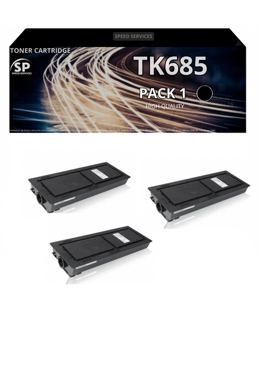 Toner TK-685 TK685 compatible pour Kyocera Noir x 3 - SPEED SERVICES Kyocera TASKalfa 300 i