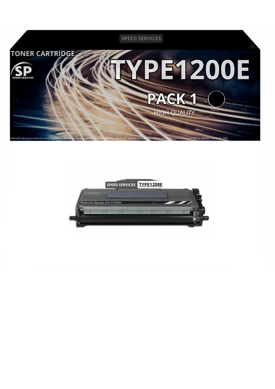 Toner TYPE1200E 406837 compatible pour Ricoh Noir x 1 - SPEED SERVICES Ricoh Aficio SP 1200 s|Ricoh Aficio SP 1200 Series|Ricoh Aficio SP 1200 sf|Ricoh Aficio SP 1210 n