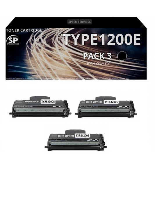 Toner TYPE1200E 406837 compatible pour Ricoh Noir x 3 - SPEED SERVICES Ricoh Aficio SP 1200 s|Ricoh Aficio SP 1200 Series|Ricoh Aficio SP 1200 sf|Ricoh Aficio SP 1210 n