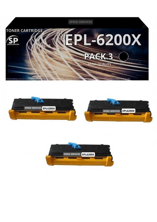 Toner EPL-6200X 6200X compatible pour Epson Noir x 3 - SPEED SERVICES Epson EPL 6200|Epson EPL 6200 L|Epson EPL 6200 N