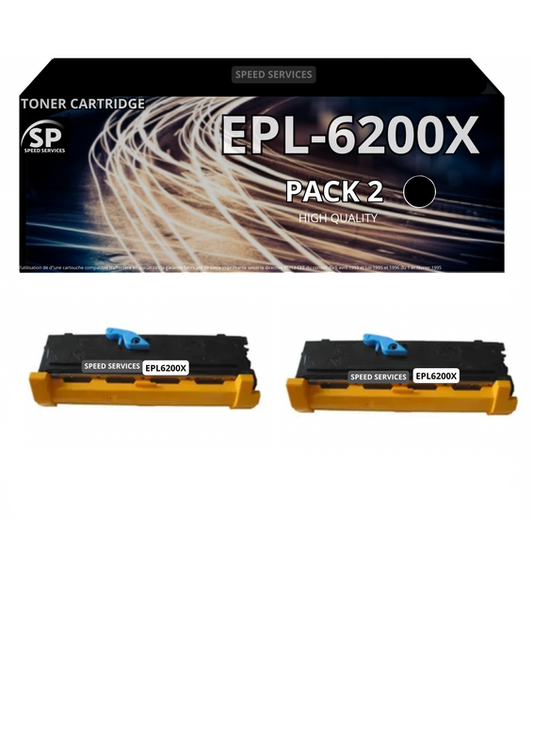 Toner EPL-6200X 6200X compatible pour HP Noir x 2 - SPEED SERVICES HP LaserJet 4200|HP LaserJet 4200 DTN|HP LaserJet 4200 DTNS|HP LaserJet 4200 DTNSL|HP LaserJet 4200 N|HP LaserJet 4200 TN|HP LaserJet 4250|HP LaserJet 4250 DTN|HP LaserJet 4250 N|HP Laser