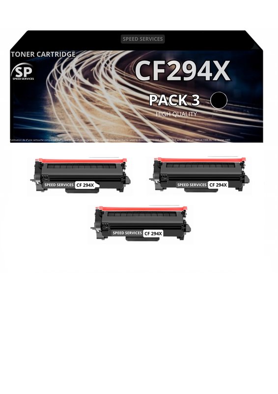 Toner CF294X 94X compatible pour HP Noir x 3 - SPEED SERVICES HP LaserJet Pro M 118 dw|HP LaserJet Pro MFP M 140 Series|HP LaserJet Pro MFP M 148 dw|HP LaserJet Pro MFP M 148 fdw|HP LaserJet Pro MFP M 148 fw