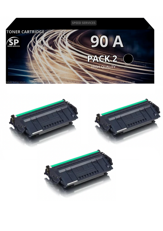 Toner 90A CE390A compatible pour HP Noir x 3 - SPEED SERVICES HP LaserJet P 4015|HP LaserJet P 4015 DN|HP LaserJet P 4015 N|HP LaserJet P 4015 TN|HP LaserJet P 4015 X|HP LaserJet P 4016 A|HP LaserJet P 4017|HP LaserJet P 4514|HP LaserJet P 4515|HP LaserJ