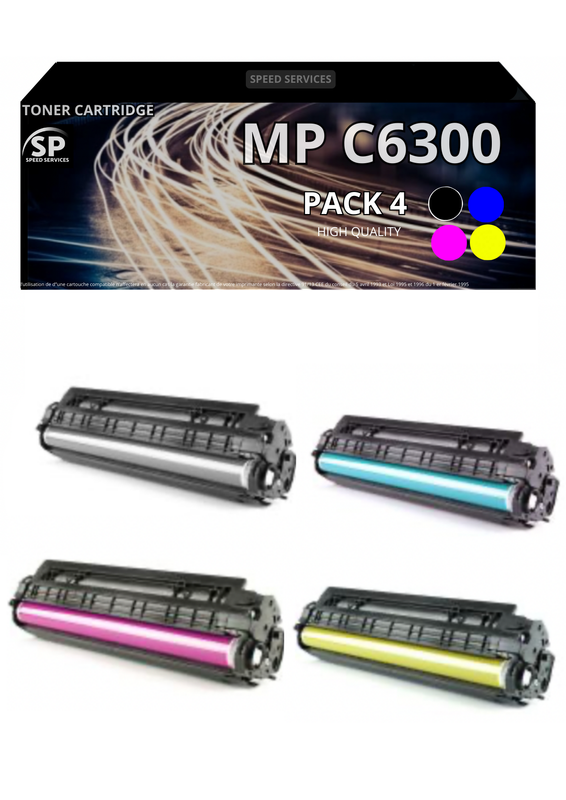 Toner MP C6300 MPC6300 compatible pour Ricoh MULTICOLOR x 4 - SPEED SERVICES Lanier MP C 4503|Lanier MP C 4503 Series|Lanier MP C 4503 SP|Lanier MP C 4503 SP TE|Lanier MP C 4504|Lanier MP C 4504 Ex Te|Lanier MP C 4504 Series|Lanier MP C 4504 Sp|Lanier MP