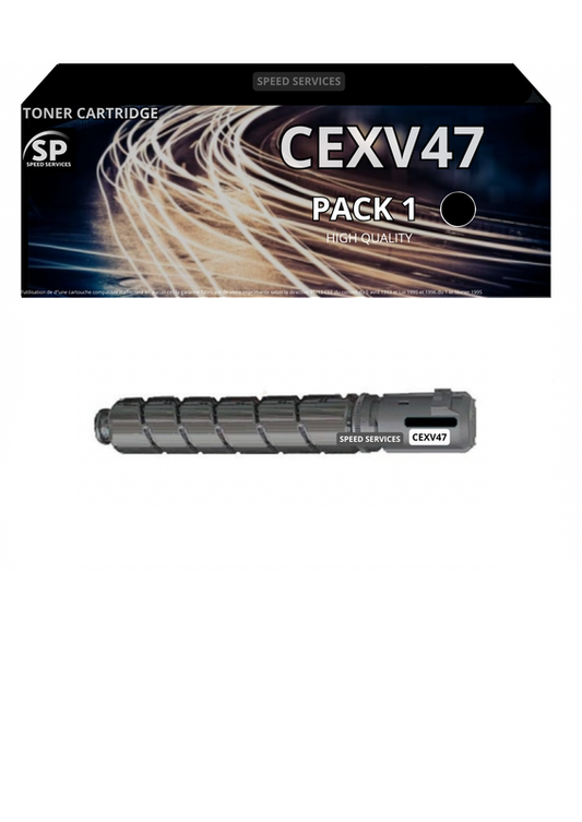 Toner EXV47 CEXV47 compatible pour Canon Noir x 1 - SPEED SERVICES Canon imageRUNNER Advance C 250 i|Canon imageRUNNER Advance C 250 iF|Canon imageRUNNER Advance C 255 i|Canon imageRUNNER Advance C 255 iF|Canon imageRUNNER Advance C 350 i|Canon imageRUNN