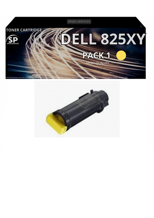 Toner 825XY 593BBRW compatible pour DELL YELLOW x 1 - SPEED SERVICES Dell H 625 cdw|Dell H 820 Series|Dell H 825|Dell H 825 cdw|Dell S 2825 cdn