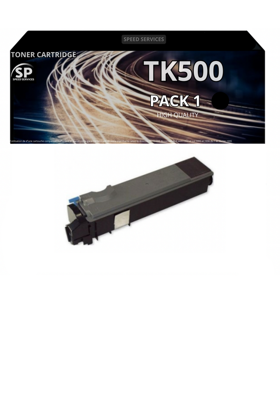 Toner TK 500 TK500 compatible pour Kyocera Noir x 1 - SPEED SERVICES Kyocera FS C5016B|Kyocera FS C5016Dn|Kyocera FS C5016Dtn|Kyocera FS C5016Hdn|Kyocera FS C5016N