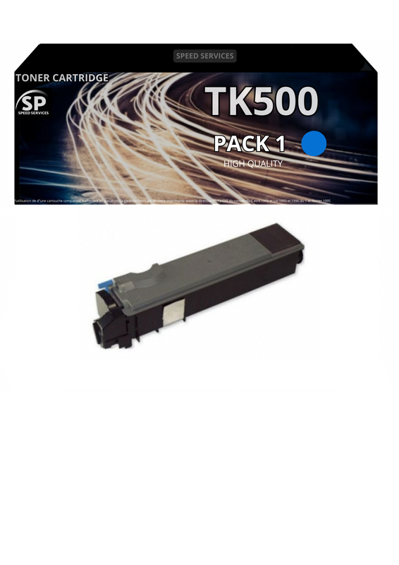 Toner TK 500 TK500 compatible pour Kyocera CYAN x 1 - SPEED SERVICES Kyocera FS C5016B|Kyocera FS C5016Dn|Kyocera FS C5016Dtn|Kyocera FS C5016Hdn|Kyocera FS C5016N