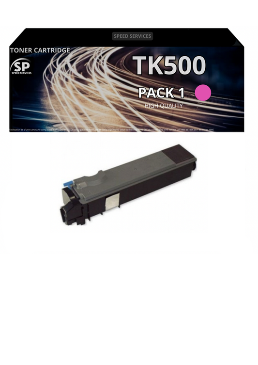 Toner TK 500 TK500 compatible pour Kyocera MAGENTA x 1 - SPEED SERVICES Kyocera FS C5016B|Kyocera FS C5016Dn|Kyocera FS C5016Dtn|Kyocera FS C5016Hdn|Kyocera FS C5016N