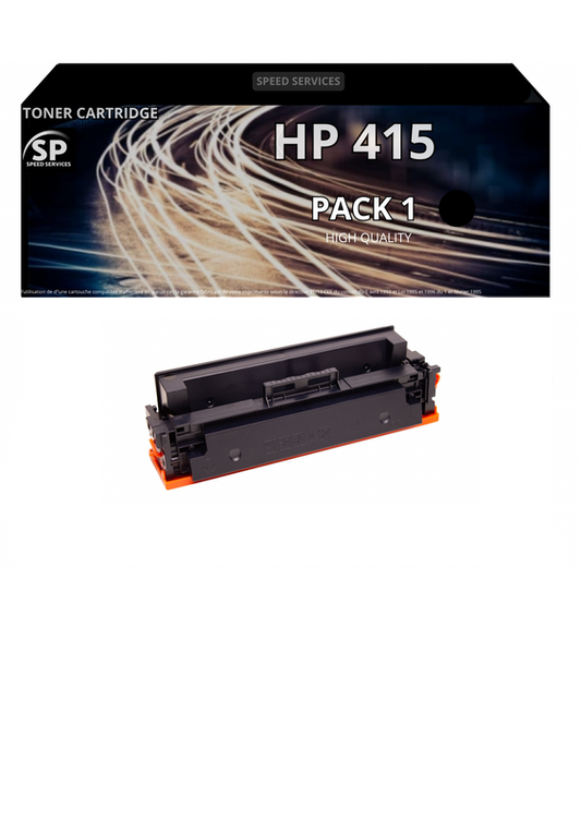 Toner 415A W2030 compatible pour HP Noir x 1 - SPEED SERVICES HP Color LaserJet Enterprise M 455 dn|HP Color LaserJet Enterprise MFP M 480 f|HP Color LaserJet Managed E 45028 dn|Hp Color Laserjet Managed E 47528 F|HP Color LaserJet Pro M 470 Series|HP Co