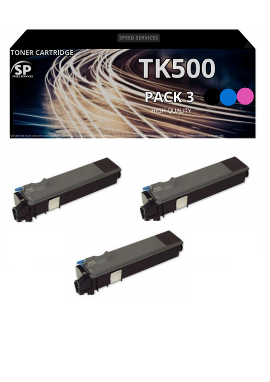 Toner TK 500 TK500 compatible pour Kyocera MULTICOLOR x 3 - SPEED SERVICES Kyocera FS C5016B|Kyocera FS C5016Dn|Kyocera FS C5016Dtn|Kyocera FS C5016Hdn|Kyocera FS C5016N