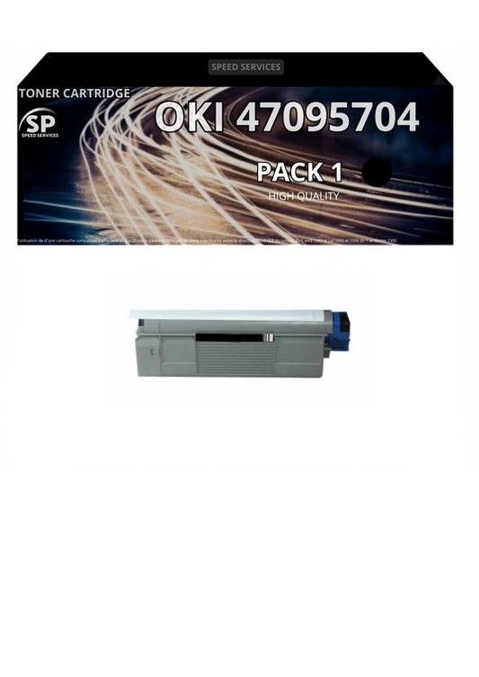 Toner 47095704  compatible pour OKI Noir x 1 - SPEED SERVICES Oki C 824 dn|Oki C 824 n|Oki C 824 Series|Oki C 834 dn|Oki C 834 dnw|Oki C 834 nw|Oki C 834 Series|Oki C 844 dnw|Oki C 844 nw