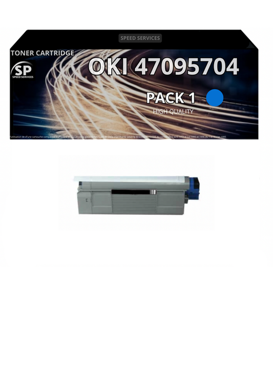 Toner 47095703  compatible pour OKI CYAN x 1 - SPEED SERVICES Oki C 824 dn|Oki C 824 n|Oki C 824 Series|Oki C 834 dn|Oki C 834 dnw|Oki C 834 nw|Oki C 834 Series|Oki C 844 dnw|Oki C 844 nw