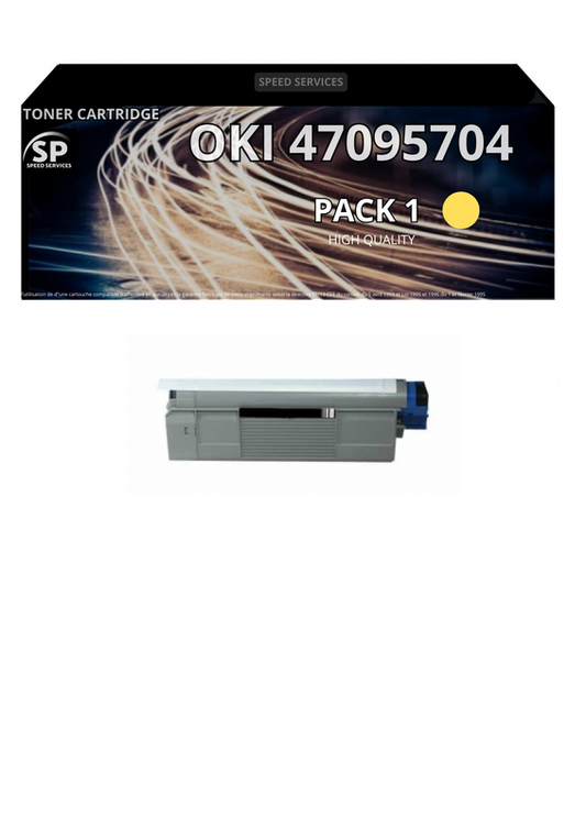 Toner 47095701  compatible pour OKI YELLOW x 1 - SPEED SERVICES Oki C 824 dn|Oki C 824 n|Oki C 824 Series|Oki C 834 dn|Oki C 834 dnw|Oki C 834 nw|Oki C 834 Series|Oki C 844 dnw|Oki C 844 nw