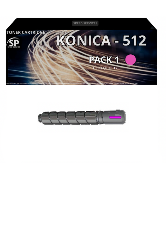 Toner 512 A33K352 compatible pour Konica MAGENTA x 1 - SPEED SERVICES Konica Minolta Bizhub C 454|Konica Minolta Bizhub C 454 e|Konica Minolta Bizhub C 554|Konica Minolta Bizhub C 554 e