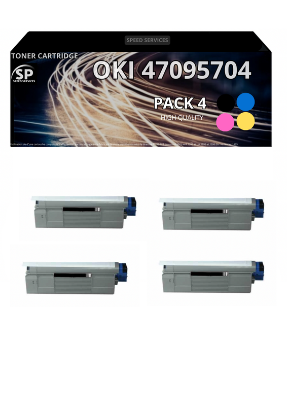 Toner 47095704/47095703/47095702/47095701  compatible pour OKI MULTICOLOR x 4 - SPEED SERVICES Oki C 824 dn|Oki C 824 n|Oki C 824 Series|Oki C 834 dn|Oki C 834 dnw|Oki C 834 nw|Oki C 834 Series|Oki C 844 dnw|Oki C 844 nw