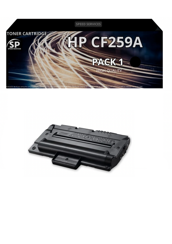 Toner 59A CF259A compatible pour HP Noir x 1 - SPEED SERVICES HP LaserJet Enterprise M 406 dn|HP LaserJet Enterprise M 407 dn|HP LaserJet Enterprise M 430 f|Hp Laserjet Enterprise MFP M 430 F|HP LaserJet Pro M 304 a|HP LaserJet Pro M 305 d|HP LaserJet Pr